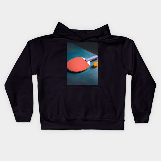 Table Tennis Racket Kids Hoodie by maxcode